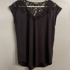 Express Black with lace detail blouse